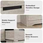 Cassettiera a 4 cassetti Grigio/Noce con Maniglie Integrate, Monoutente