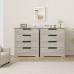 Cassettiera a 4 cassetti Grigio/Noce con Maniglie Integrate, Monoutente