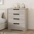 4 Drawer Dresser for Bedroom, Nightsnad 4 Chest of Drawers with Embedded Handles Design, Wooden Dresser Closet for Living Room Entryway