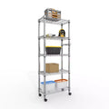 Metal Storage Shelves 5 Tier with Wheels, 1100 LBS Adjustable Wire Shelving Rack Shelves Units with Side Handle for Hanging, Rolling Shelf Organizer