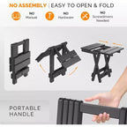 Tavolino pieghevole quadrato nero/teak, per 2 persone