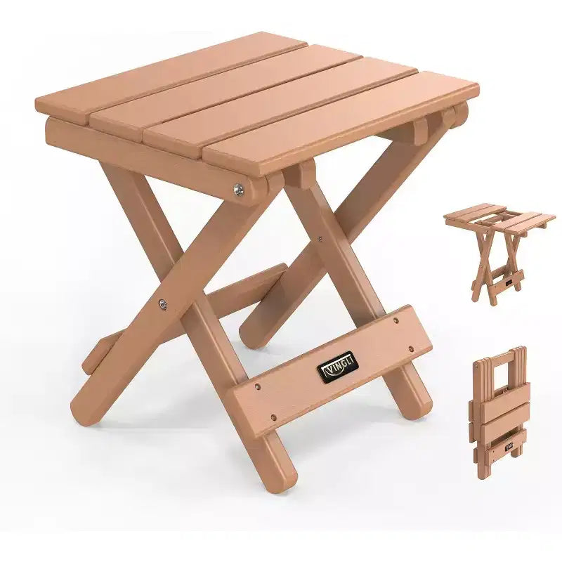Tavolino pieghevole quadrato nero/teak, per 2 persone