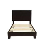 Letto a piattaforma in similpelle marrone con testiera regolabile, singolo/matrimoniale/queen, 1-2 persone