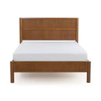 Struttura letto matrimoniale scanalata Pecan/Noce – Pino massiccio, per 1