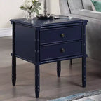 Comodino costiero blu notte con 2 cassetti