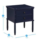 Comodino costiero blu notte con 2 cassetti