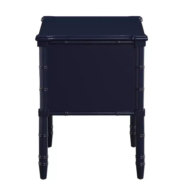 Comodino costiero blu notte con 2 cassetti