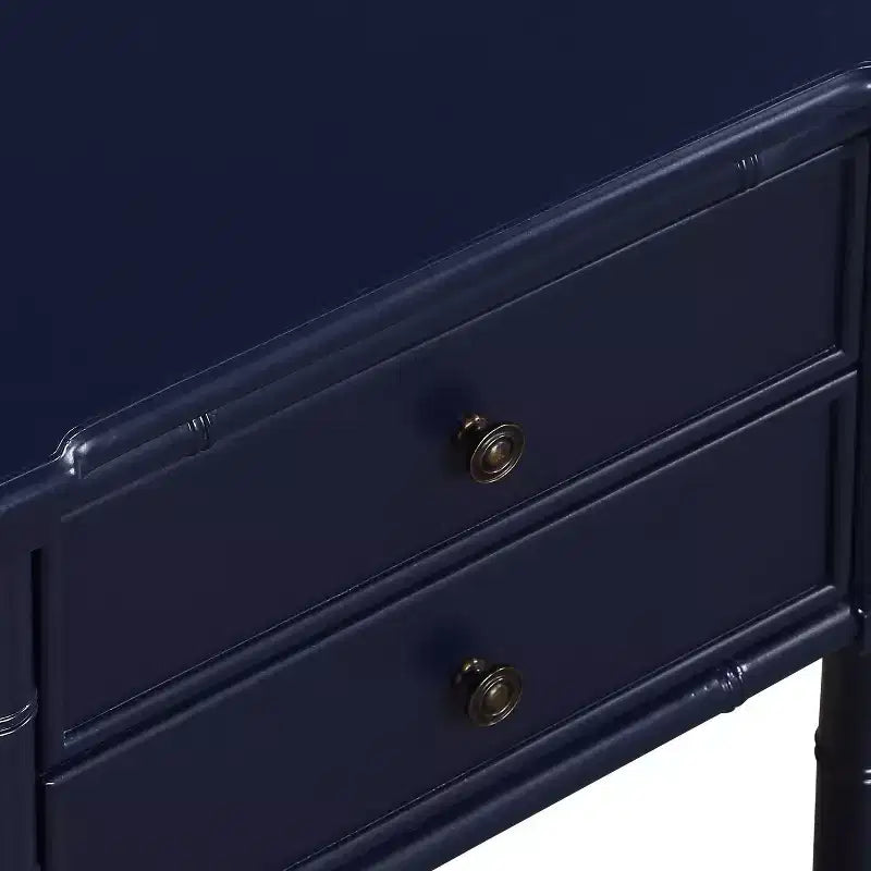 Comodino costiero blu notte con 2 cassetti