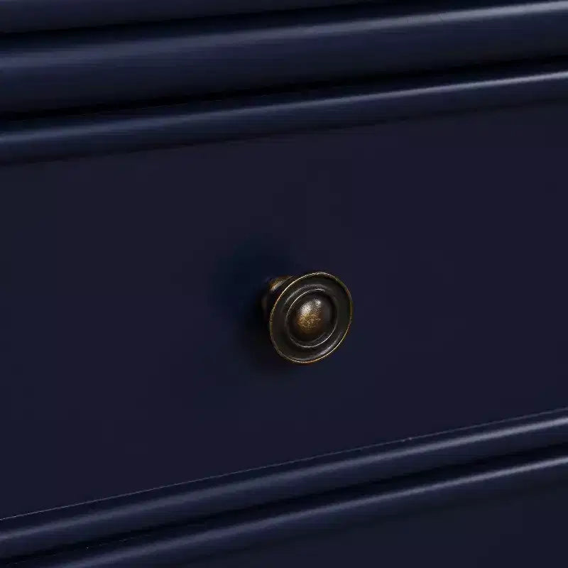 Comodino costiero blu notte con 2 cassetti