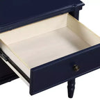 Comodino costiero blu notte con 2 cassetti