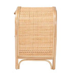 Comodino a 2 cassetti in Rattan Naturale, Marrone, Bohémien, Uso Singolo
