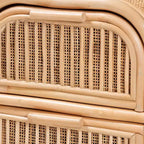 Comodino a 2 cassetti in Rattan Naturale, Marrone, Bohémien, Uso Singolo