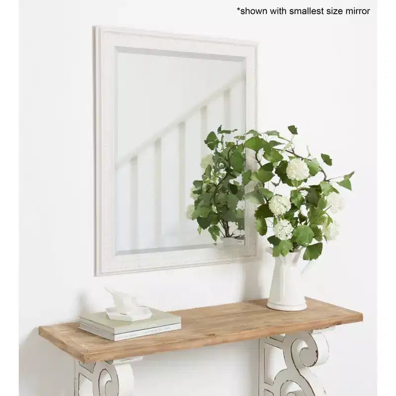 Specchio da parete singolo con cornice rettangolare bianca, 27x33 / 29x41
