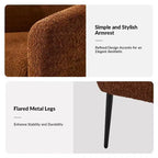 Poltrona a botte in bouclé con gambe in metallo – Nera / Marrone / Grigia / Avorio / Gialla – 1 posto