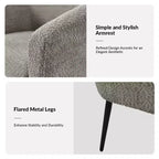 Poltrona a botte in bouclé con gambe in metallo – Nera / Marrone / Grigia / Avorio / Gialla – 1 posto