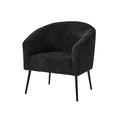 Poltrona a botte in bouclé con gambe in metallo – Nera / Marrone / Grigia / Avorio / Gialla – 1 posto