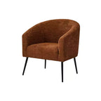 Poltrona a botte in bouclé con gambe in metallo – Nera / Marrone / Grigia / Avorio / Gialla – 1 posto