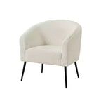 Poltrona a botte in bouclé con gambe in metallo – Nera / Marrone / Grigia / Avorio / Gialla – 1 posto