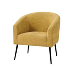 Poltrona a botte in bouclé con gambe in metallo – Nera / Marrone / Grigia / Avorio / Gialla – 1 posto
