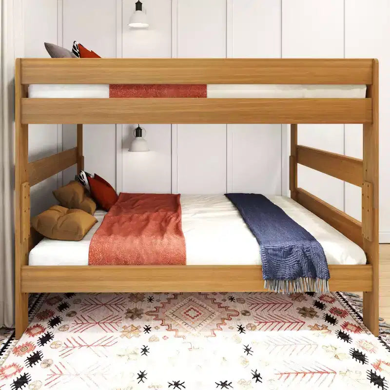 Letto a castello Queen-Over-Queen in legno massiccio, 2 posti letto, nei colori Barnwood Brown / Driftwood / Pecan Dip / White Wash