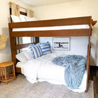 Letto a castello Queen-Over-Queen in legno massiccio, 2 posti letto, nei colori Barnwood Brown / Driftwood / Pecan Dip / White Wash