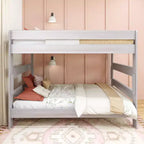 Letto a castello Queen-Over-Queen in legno massiccio, 2 posti letto, nei colori Barnwood Brown / Driftwood / Pecan Dip / White Wash