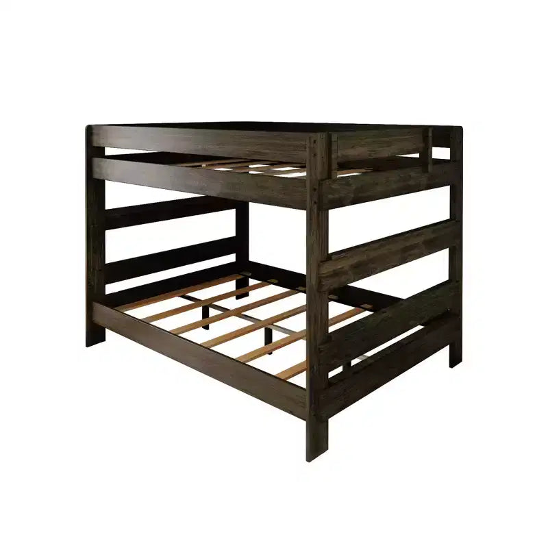 Letto a castello Queen-Over-Queen in legno massiccio, 2 posti letto, nei colori Barnwood Brown / Driftwood / Pecan Dip / White Wash
