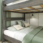 Letto a castello Queen-Over-Queen in legno massiccio, 2 posti letto, nei colori Barnwood Brown / Driftwood / Pecan Dip / White Wash