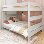 Letto a castello Queen-Over-Queen in legno massiccio, 2 posti letto, nei colori Barnwood Brown / Driftwood / Pecan Dip / White Wash