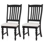 Costway Set of 2/4 Dining Chairs with Solid Wood Legs & Padded Seat Kitchen Side Chair White & Grey