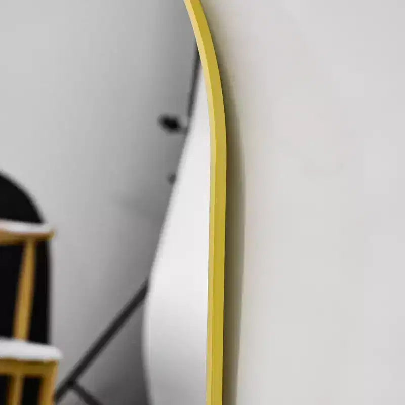 Specchio da parete ovale ad arco oro/nero, singolo, 20×36 / 22×38 pollici
