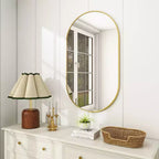 Specchio da parete ovale ad arco oro/nero, singolo, 20×36 / 22×38 pollici