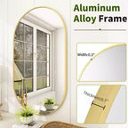 Specchio da parete ovale ad arco oro/nero, singolo, 20×36 / 22×38 pollici